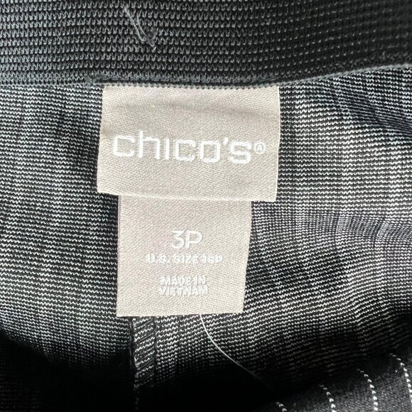 Chicos So Slimming Juliet Straight Leg Pinstripe Pants 16P Black & White - Picture 7 of 16